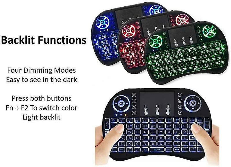 Wireless Mini Keyboard Remote Control Touchpad Mouse Combo Controller With Rgb B Carousel 4