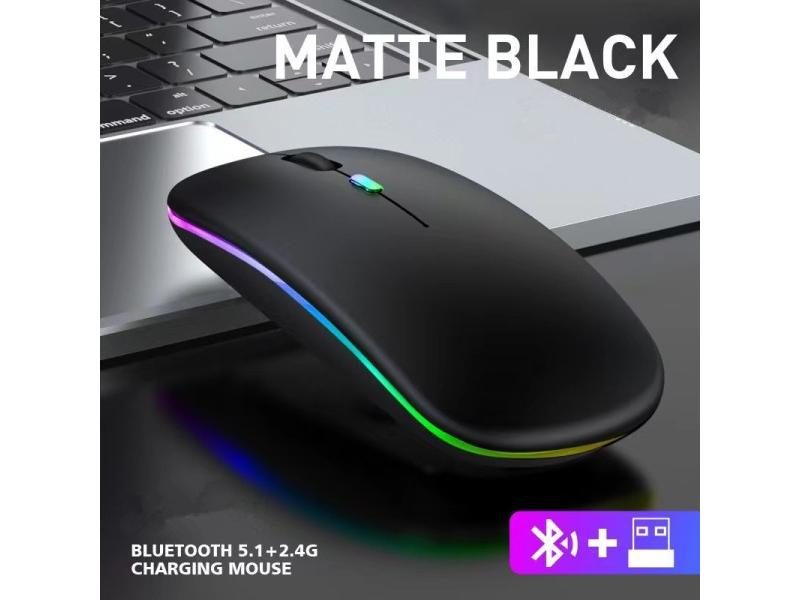Tablet Phone Computer Bluetooth 2.4G USB Wireless Mouse Charging Luminous Carousel 1