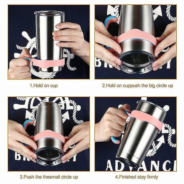 Pp 20 Oz Bearing Cup Handle For Yeti Cup Mug Pink & Blue Bpa Free Comfortable Carousel 1