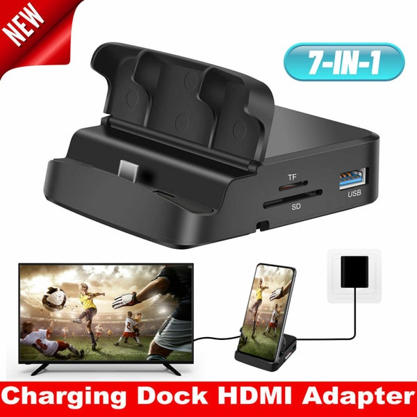 USB-C to HDMI Type C HUB SD/TF Docking Station Power Adapter for PC Phone Carousel 1