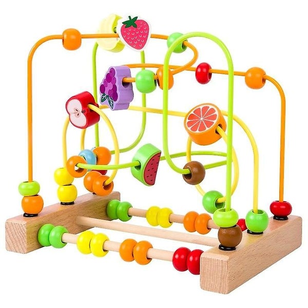 Kids Toys Montessori Wooden Toys Maze Circles Around Beads Abacus Math Toys Carousel 1