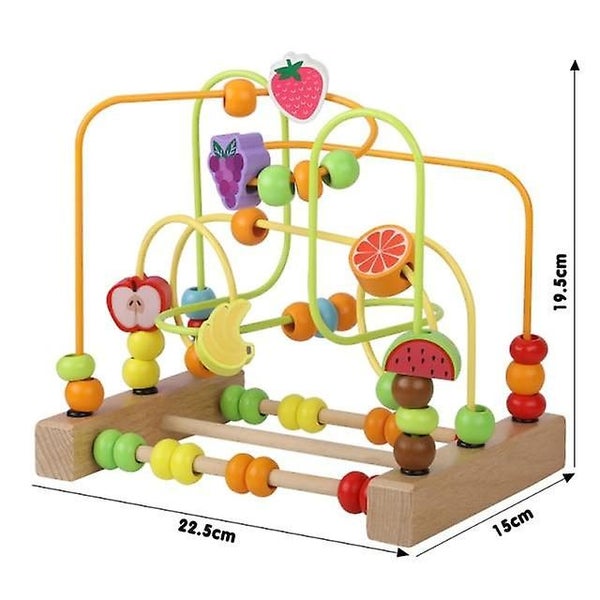 Kids Toys Montessori Wooden Toys Maze Circles Around Beads Abacus Math Toys Carousel 2