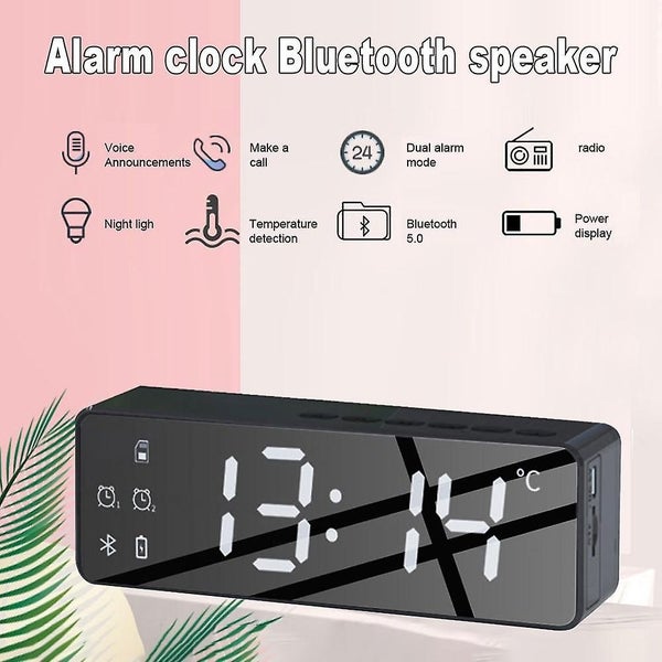 Digital Clock Smart Wireless Bluetooth Speaker Bedside Alarm Clock Display Carousel 2