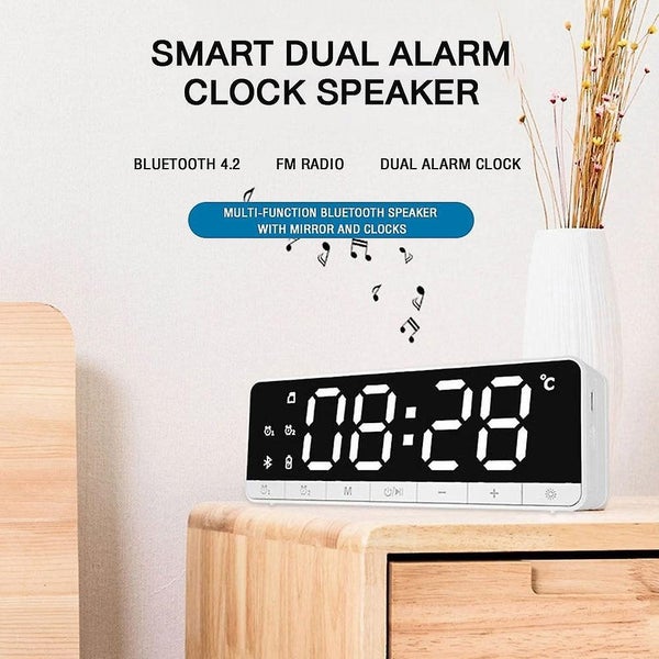 Digital Clock Smart Wireless Bluetooth Speaker Bedside Alarm Clock Display Carousel 5