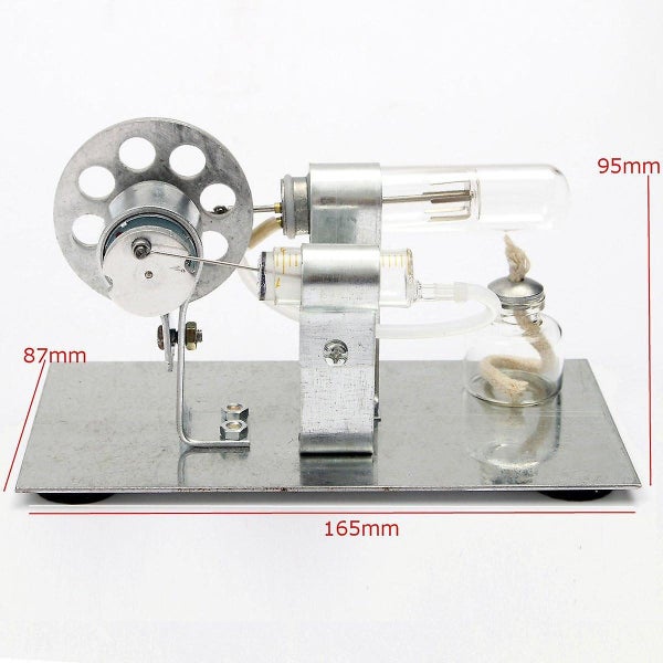 Mini Hot Air Sterling Engine Model Steam Powered Electricity Aerodynamics Scien Carousel 2