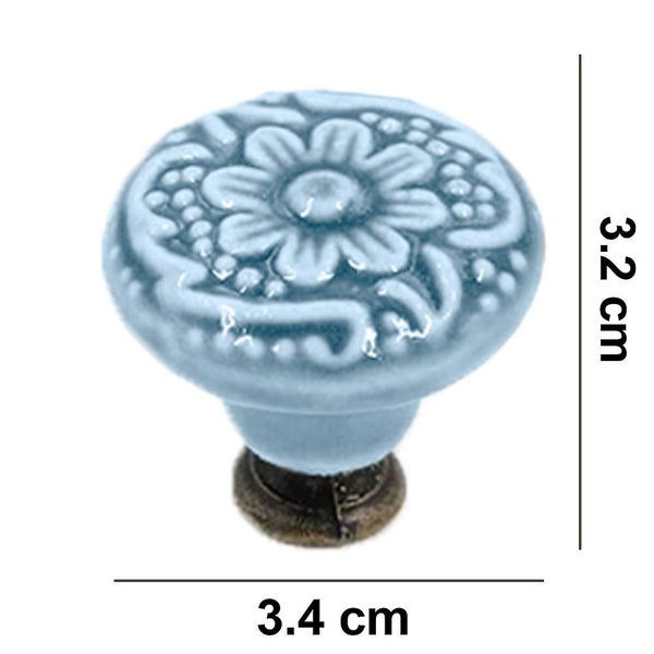 10 Pieces Ceramic Knobs, Vintage Cabinet Door Knobs, Drawer Knobs, Ceramic Door Carousel 5
