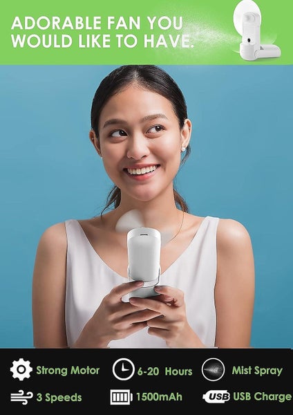 white Handheld Fan 3 In 1 Misting Fan Portable Mini Fan Small Misting Fan Carousel 5