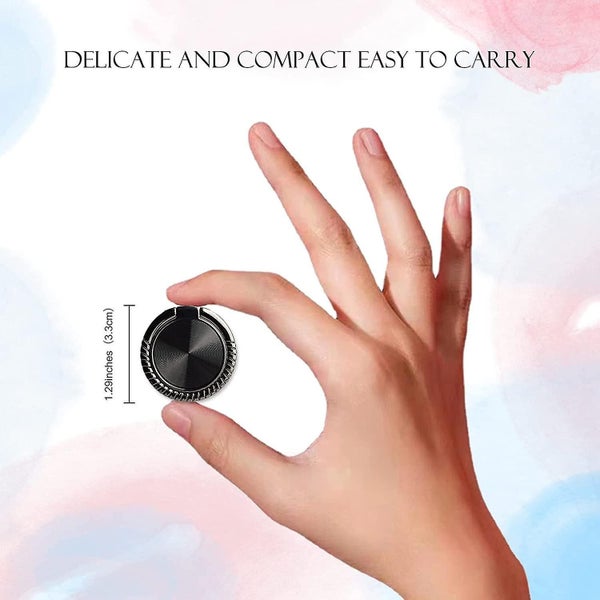 2pcs Cd Textures Cell Phone Ring Holder Stand 360 Degree Rotation Metal Finge Carousel 5