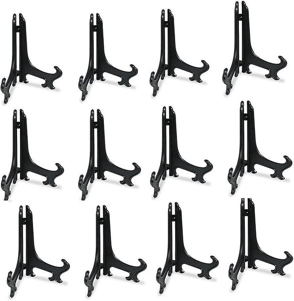 3 Black 12pcs/set Plastic Easels Plate Display Stands Picture Frame Stand Hol64226056290433110
