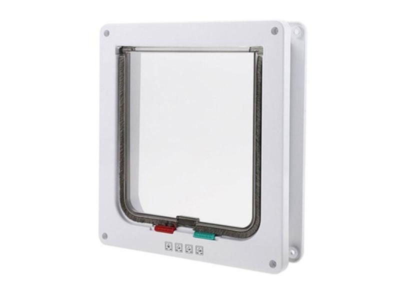 Smart Pet Door 4 Way Locking Security Lock ABS Plastic Dog Cat Flap Door Carousel 1