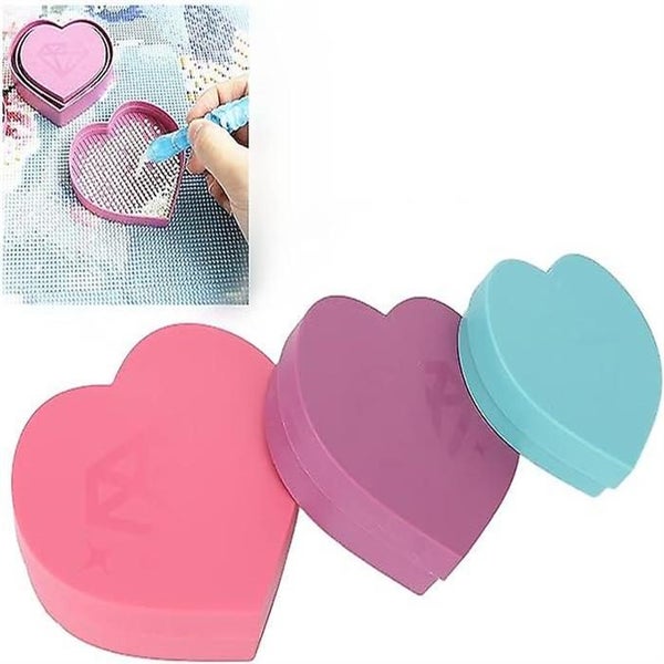 3 Plastic Beads Sorting Tray Diamond Painted Heart Shaped Tray Tool Plate Acce Carousel 1