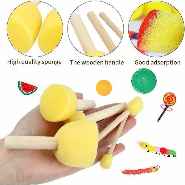 20 Pcs Sponge Paint Brush Foam Sponge Paint Round For Painting Crafts Pottery64226465234435113