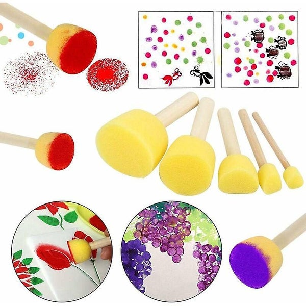 20 Pcs Sponge Paint Brush Foam Sponge Paint Round For Painting Crafts Pottery64226465234435114