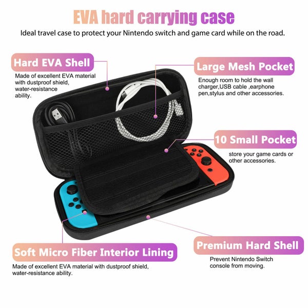 Storage Bag+Shell Cover+Screen Case Accessories Set for Nintendo Switch Lite Carousel 2