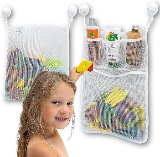 2 Mesh Bath Toy Organizers + 6 Sturdy Hooks Shower Toy Holder These Versatile Carousel 2