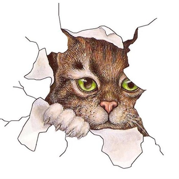 1pcs cute Cat [12.5*16cm] 3d Cat Wall Stickers Funny Decorative Stickers - Carousel 1