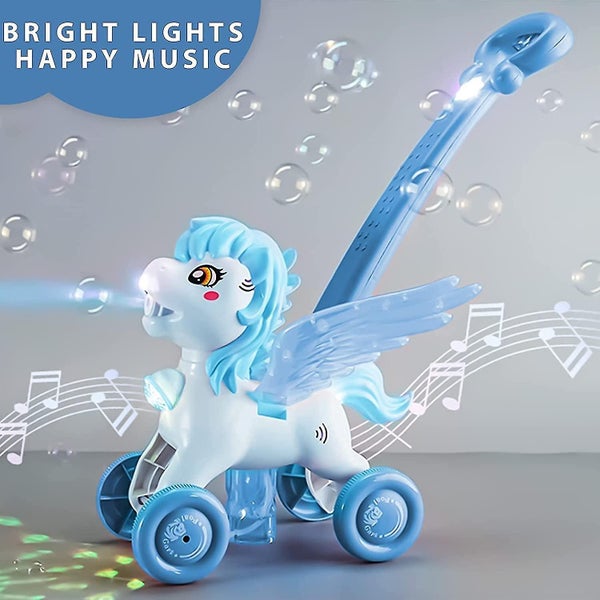 Bubble Machine Blower Blue Toy Fun Portable Handheld Operate Birthday Best Gift Carousel 5