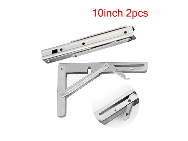 2PCS Stainless Steel Bracket For Folding Stand Table Shelf Support Carousel 1