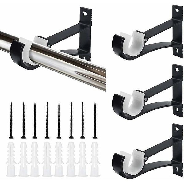 4 Pcs Aluminum Alloy Curtain Rod Holder 118cm Rustproof Curtain Pole Bracket D Carousel 1