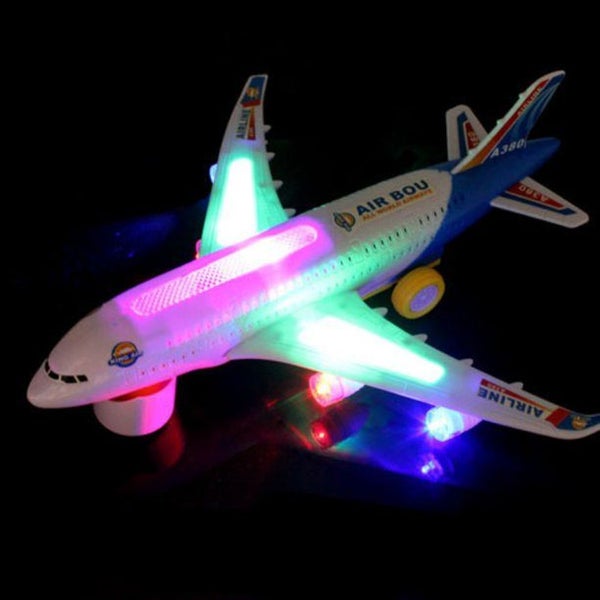 LED Light Flashing lights & sounds Kids Airplane Airbusd A380/747 Bump Toys Carousel 1