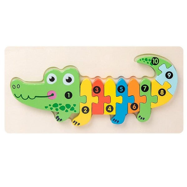 crocodile Wooden Three-dimensional Puzzles For Children's Early Education A Carousel 1