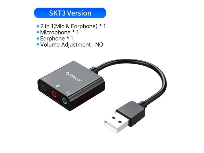 ORICO SC2 External USB Sound Card Audio Jack 3.5mm Cable Adapter Volume Carousel 1