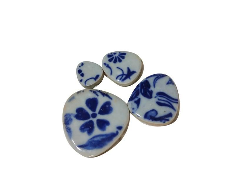100g Irregular Mosaic Blue And White Porcelain Tile Pieces For DIY Wall Crafts Carousel 1