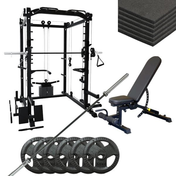 Smith Machine with 90kg weight plus adjustable bench Carousel 1