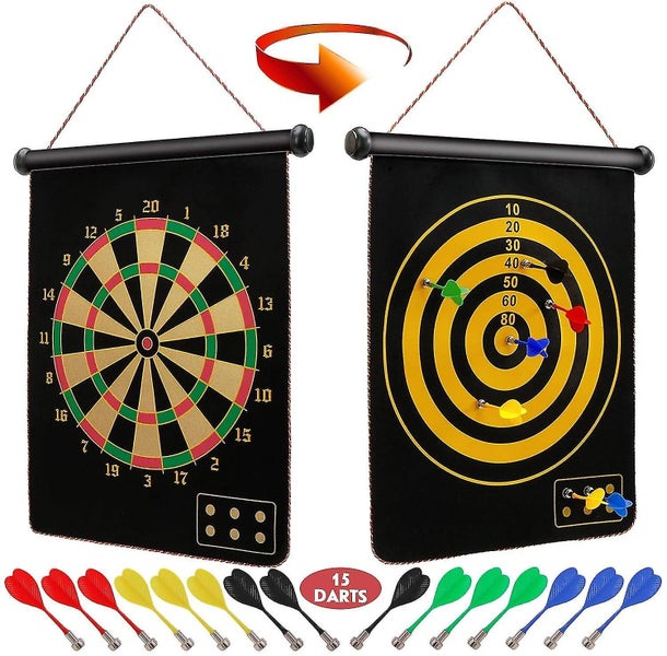 Magnetic Dart Board For Kids And Adults, Double Sided Board Games Set Carousel 1