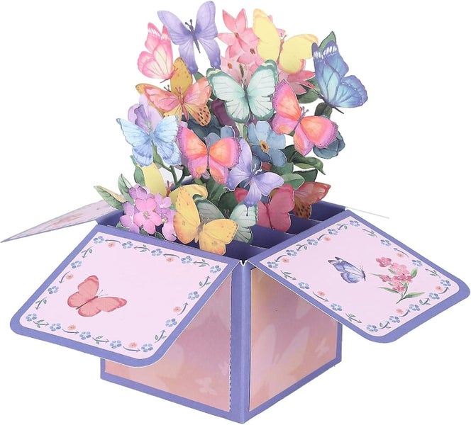 3d Greeting Cards Flower Baskets Bouquet Cards/butterfly 3d Birthday Anniv Carousel 1