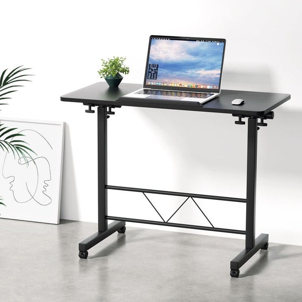 Artiss Laptop Desk Table Height Adjustable Wooden Bed Side Tables 80CM Black Carousel 2