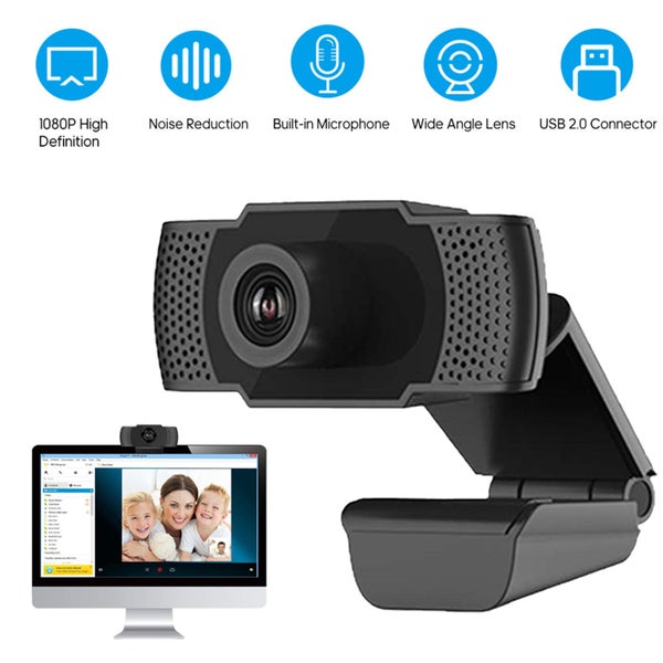 Webcam with Mic USB Web Cam Computer PC Camera for Conference Online Teaching Carousel 1