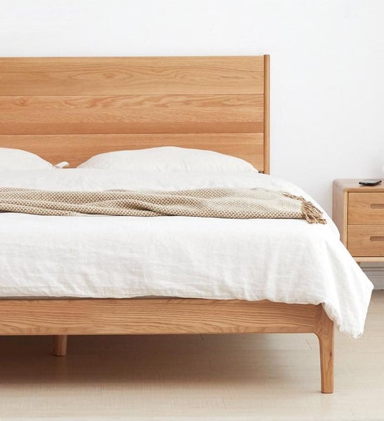 Seattle Natural Solid Oak King Size Bed Frame (Oak Furniture Store) Carousel 2