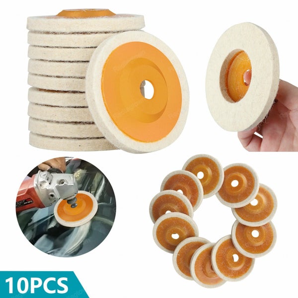10Pcs 100mm 4 Inch Wool Buffing Angle Grinder Wheel Felt Polishing Disc Pad Set Carousel 1