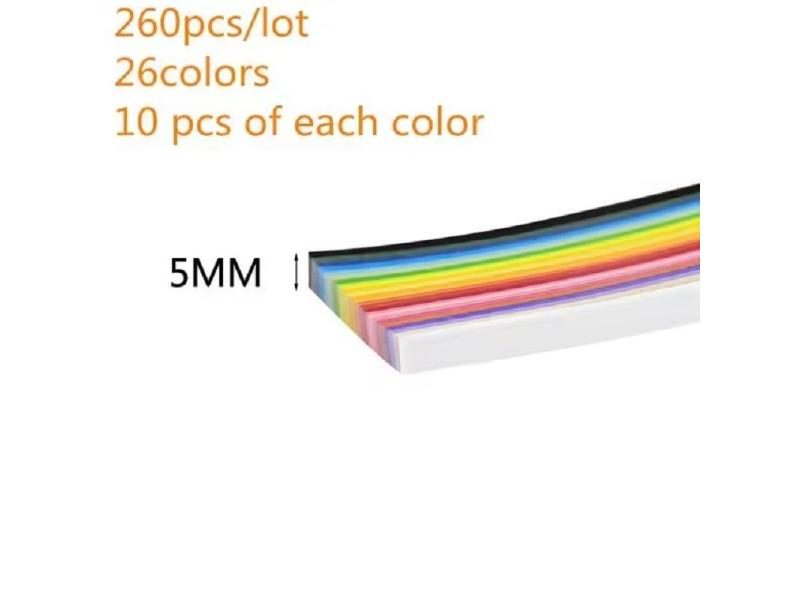 260Pcs/lot 39cm Long Handmade Origami Quilling Paper Stripes For Kids DIY Carousel 1