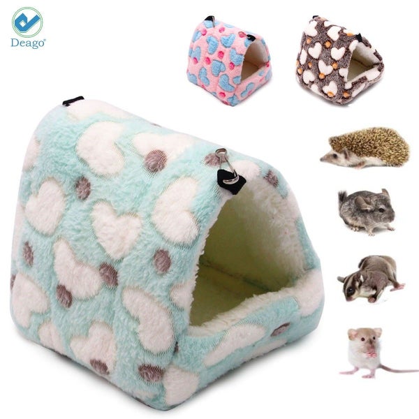 Deago Hamster Hammocks Rat House Bed Hut Shed Guinea Pig Cage Bedding for Bird S Carousel 1
