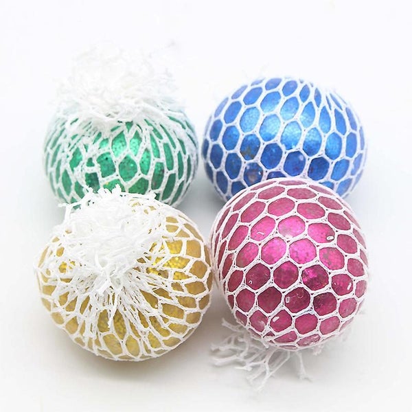 4 Pieces Anti-stress Ball Mesh Child Stress Ball Decompression Ball Slime B Carousel 1