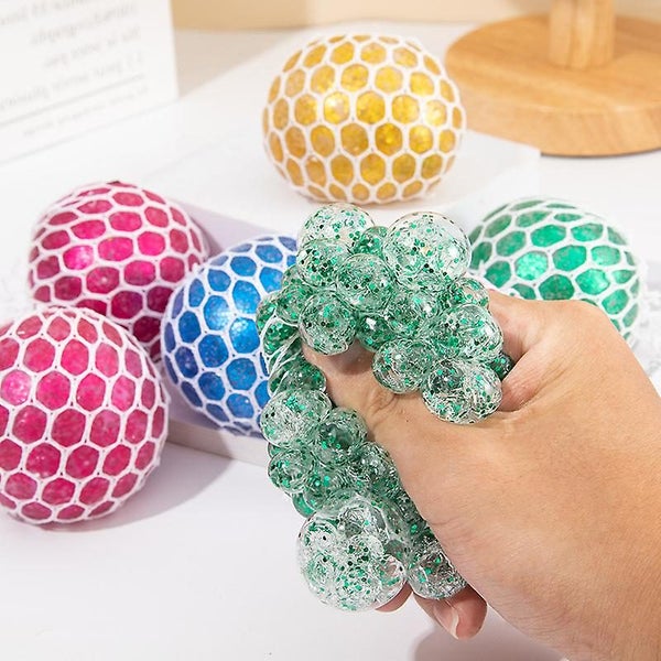 4 Pieces Anti-stress Ball Mesh Child Stress Ball Decompression Ball Slime B Carousel 5