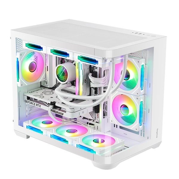 Segotep Lumi 3S Curved Joint Glass MATX Micro Tower Case - White Carousel 1