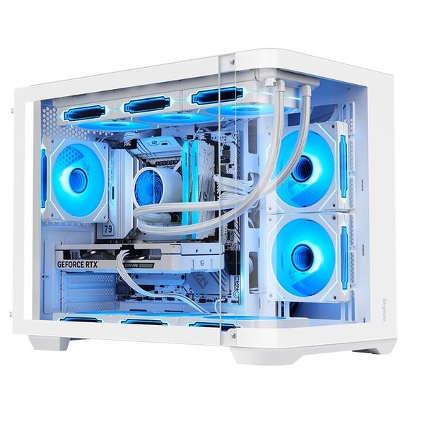 Segotep Lumi 3S Curved Joint Glass MATX Micro Tower Case - White Carousel 2