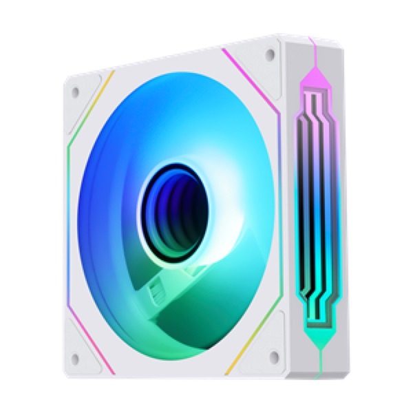 Segotep NR-12 ARGB 120mm Case Fan 4 PIN PWM White Reverse Carousel 7