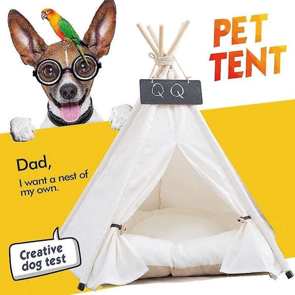 Pet Tent House Cat Bed Portable Teepee With Thick Cushion Available Carousel 2