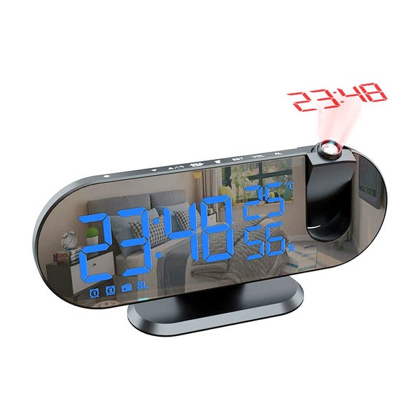 LED Digital Alarm Clock With FM Radio Snooze Weather Station Calendar Carousel 1