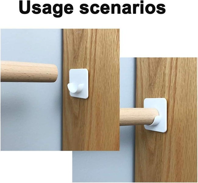 2 Pack Plastic U-shaped Curtain Rod Brackets No Drilling For Shower Rod Self- Carousel 2