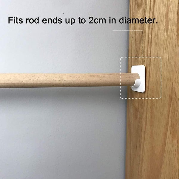 2 Pack Plastic U-shaped Curtain Rod Brackets No Drilling For Shower Rod Self- Carousel 5