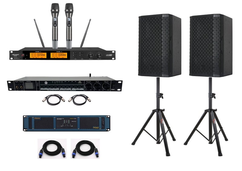 800w RMS 12 inch Speakers Wireless Mic Karaoke PA System Package (A1) Carousel 1