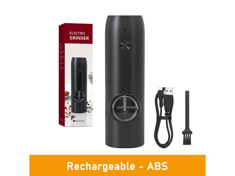 USB Rechargeable Electric Salt Pepper Grinder Set Stainless Steel Automatic Carousel 1