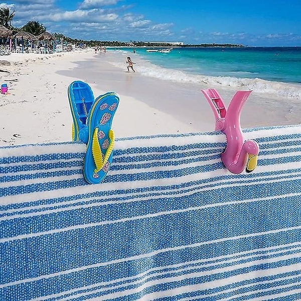 4 Beach Towel Clips flamingo + Slippers Beach Towel Clip Towel Rack Beach To Carousel 2