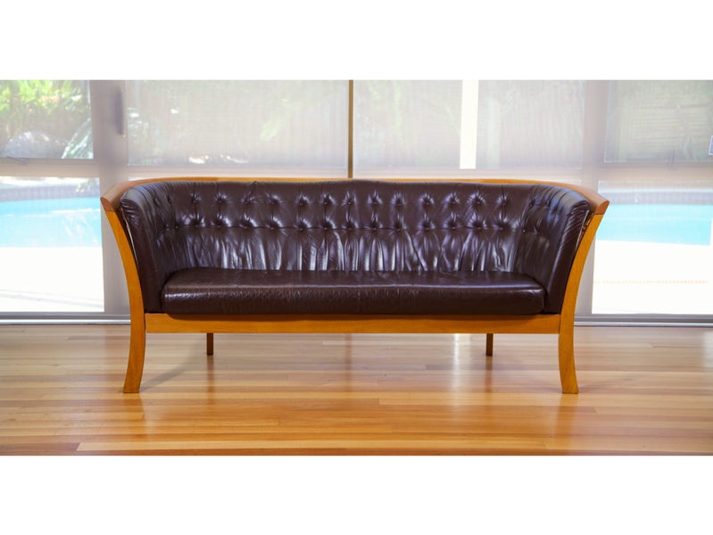 Danish Mid Century Leather Sofa By Stouby Carousel 9