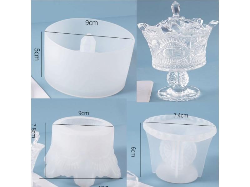 Concrete Box Mold Round Stripe Jewelry Box Mold Silicone Mold For Resin Plaster Carousel 1